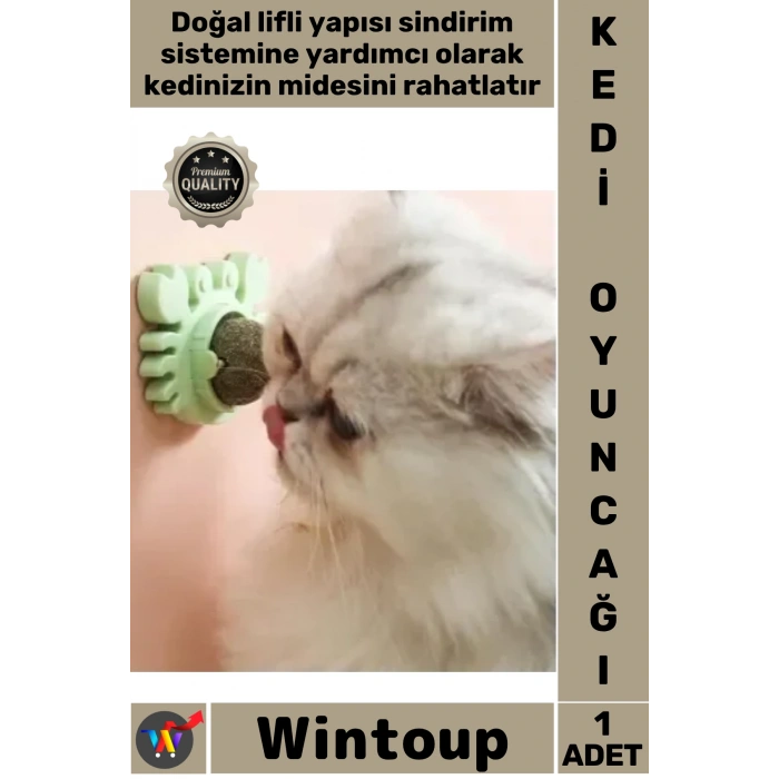 #KediTopu Yenilebilir Saf Doğal Etki Yapışkanlı Ağız Bakım Mide Rahatlatan Yengeç Kedi Otu Oyun Topu