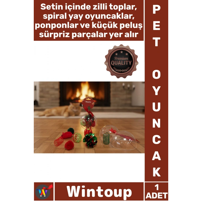 Yılbaşı Konseptli 8 Parça Küre İçinde Oyuncak Seti