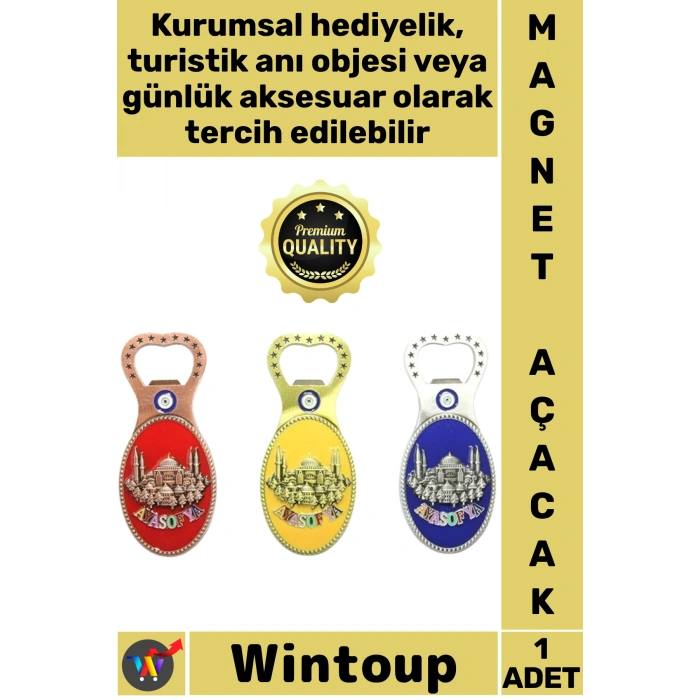 #Açacak Hediyelik Metal Buzdolabı Aksesuar Turistik Hatıra Eşyası Şık Yöresel Ayasofya Magnet Açacak