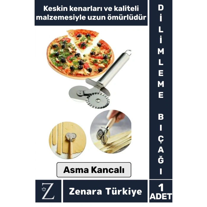 Yüksek Kaliteli Çelik Hamur Kesme Doğrama Şekillendirme Çift Taraflı Pizza Hamur Dilimleme Bıçağı