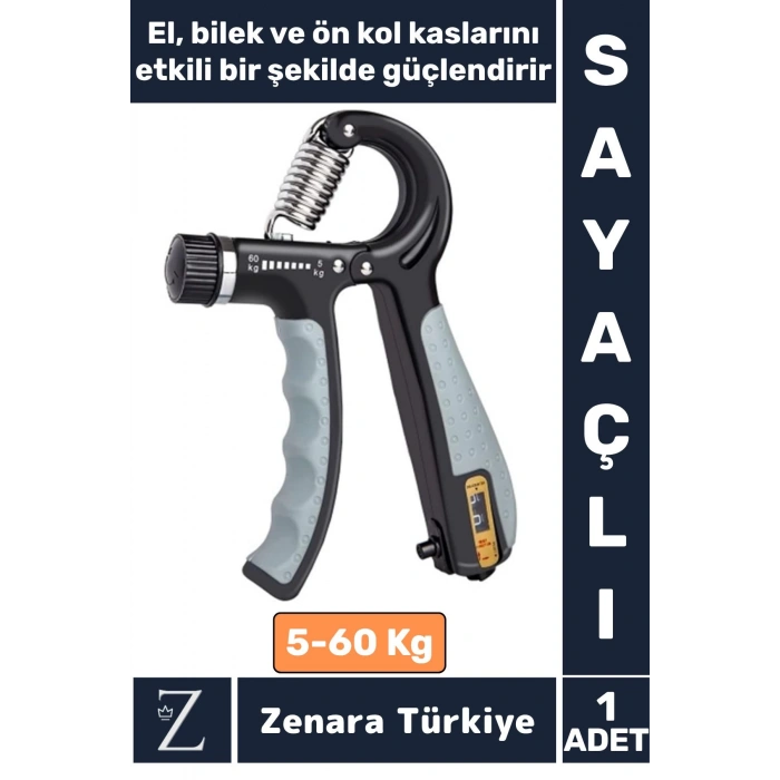 Yüksek Kaliteli Ergonomik El Bilek Kol Güçlendirici Kas Yapma Ayarlanabilir Sayaçlı 5-60 Kg El Yayı