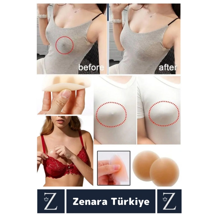 Yüksek Kaliteli Kadın İç Giyim Göğüs Ucu Meme Kapatan Gizleyen %100 Silikon Ten Nipple Ped 1 Çift
