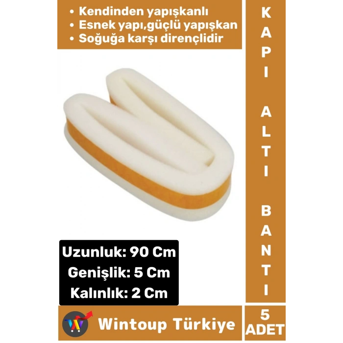 Yüksek Kaliteli Kendinden Yapışkanlı Kapı Altı Eşik Bantı Soğuk Koruyucu Isı Yalıtım Süngeri 5 Adet