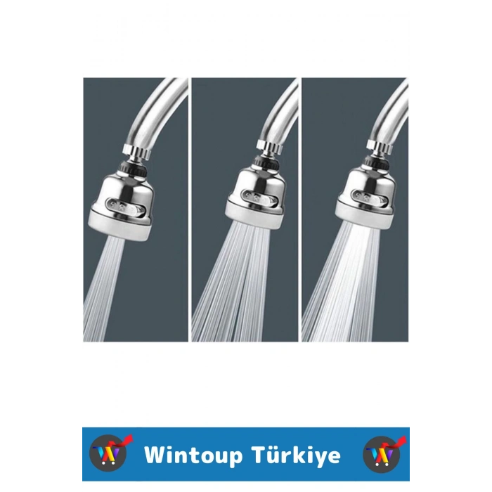 Yüksek Kaliteli Kolay Kurulum 360 Derece Döner Esnek Başlık 3 Aşamalı Mutfak Lavabo Krom Musluk Ucu