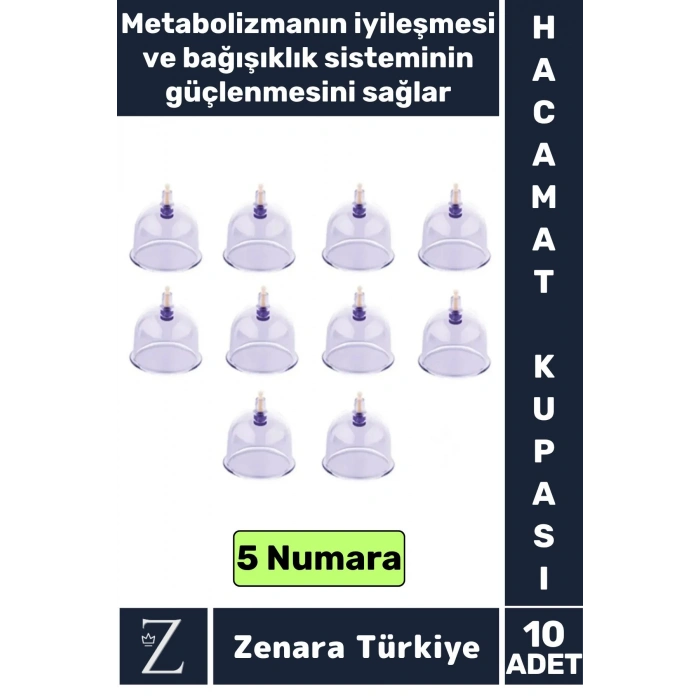 Yüksek Kaliteli Metabolizma Etkili Vakumlu Hacamat Kupası 5 NUMARA 10 ADET