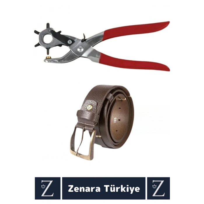 Yüksek Kaliteli Pratik Deri Plastik Delik Uç Açıcı 6 Farklı Uçlu Ayarlanabilir Kemer Delme Pensesi