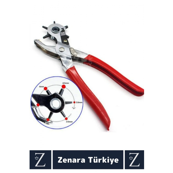 Yüksek Kaliteli Pratik Deri Plastik Delik Uç Açıcı 6 Farklı Uçlu Ayarlanabilir Kemer Delme Pensesi