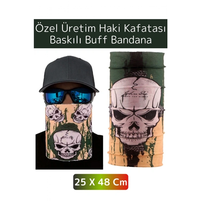 Yüksek Kaliteli Şık Kuru Kafa Tasarımlı Motor Açık Hava Spor Çok Amaçlı Saç Boyun Bilek Buff Bandana
