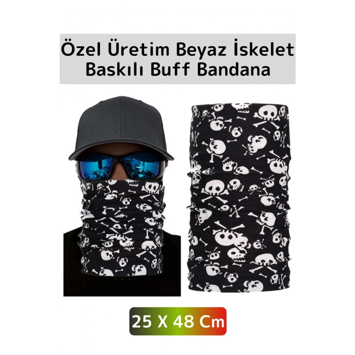 Yüksek Kaliteli Şık Kuru Kafa Tasarımlı Motor Açık Hava Spor Çok Amaçlı Saç Boyun Bilek Buff Bandana