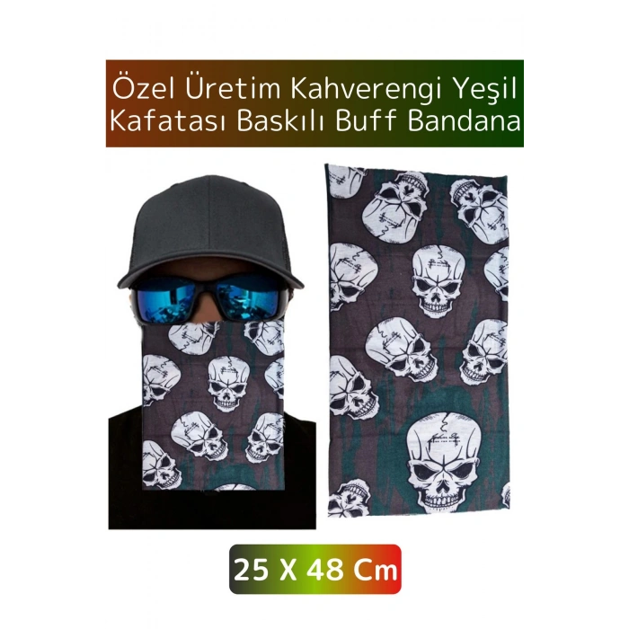 Yüksek Kaliteli Şık Kuru Kafa Tasarımlı Motor Açık Hava Spor Çok Amaçlı Saç Boyun Bilek Buff Bandana