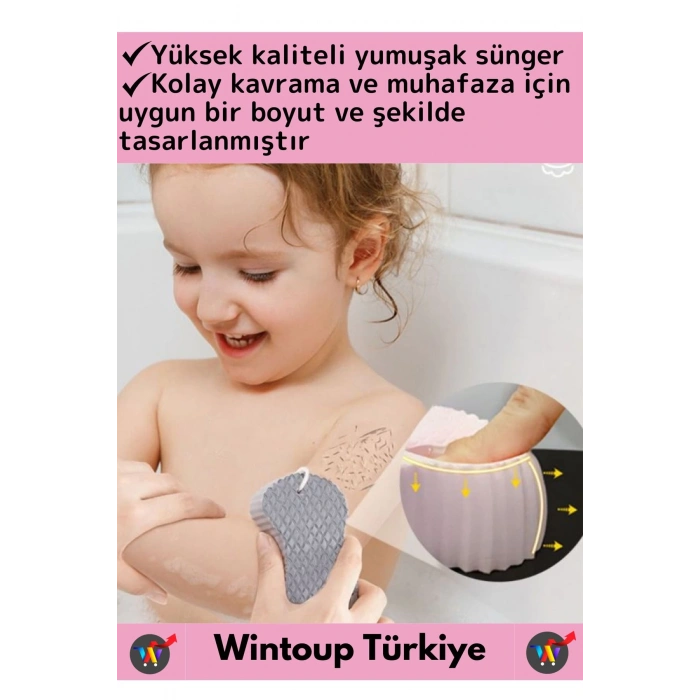 Yüksek Kaliteli Ultra Esnek Yumuşak Peeling Hassas Cilt Bebek Banyo Ovalama Süngeri Banyo Lifi 2Adet