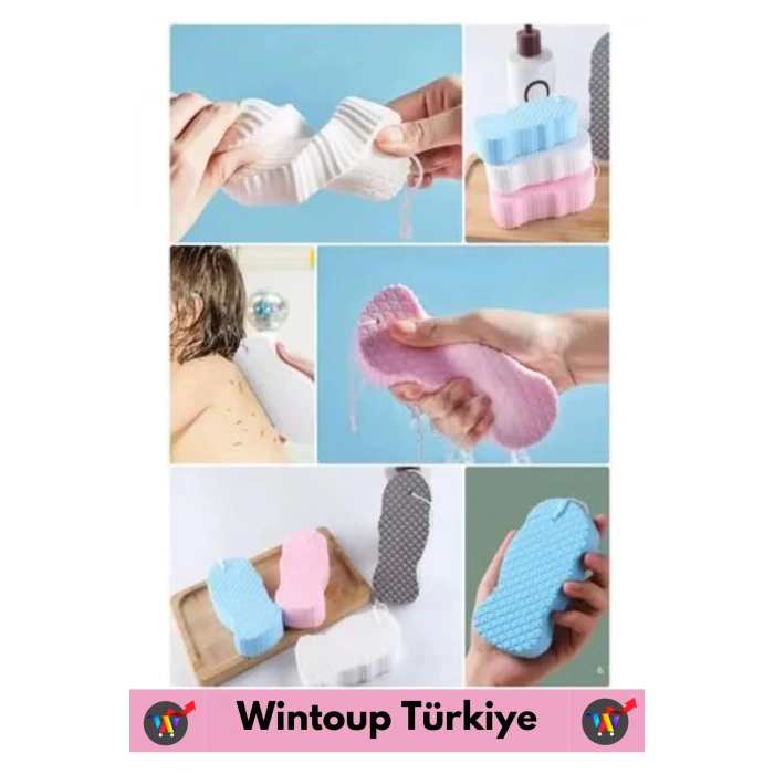 Yüksek Kaliteli Ultra Esnek Yumuşak Peeling Hassas Cilt Bebek Banyo Ovalama Süngeri Banyo Lifi 2Adet