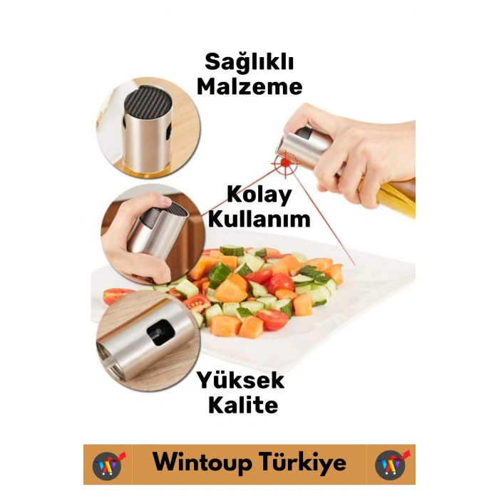 Yüksek Kaliteli Uzun Ömürlü Mutfak Yağ Sirke Limon Suyu Çok Amaçlı Spreyli 100 ML Cam Yağdanlık 2 Ad