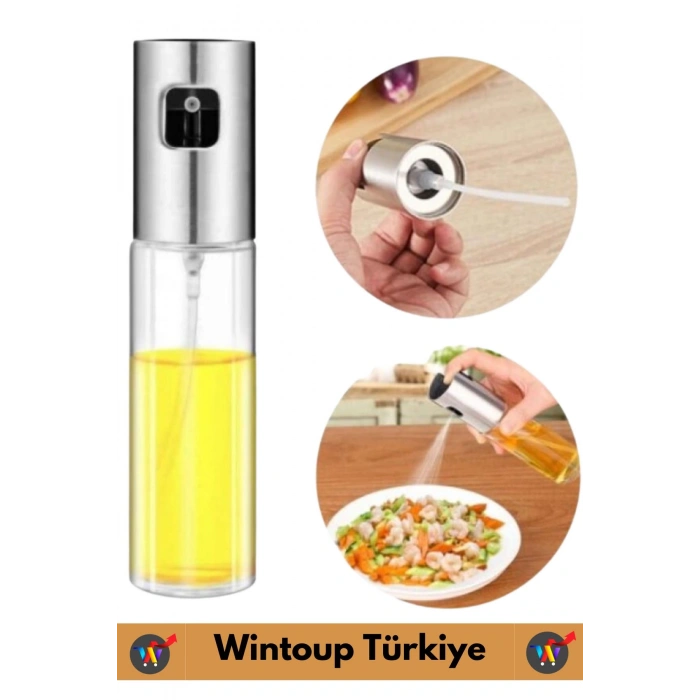 Yüksek Kaliteli Uzun Ömürlü Mutfak Yağ Sirke Limon Suyu Çok Amaçlı Spreyli 100 ML Cam Yağdanlık 2 Ad