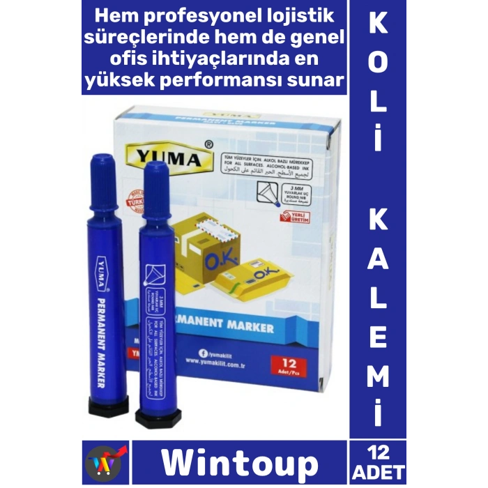 YUMA YM-790M MAVİ KOLİ KALEMİ 12 ADET