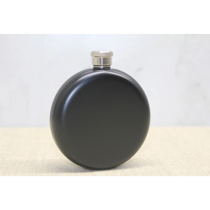 Yuvarlak Tekli Matara 5 Oz Siyah