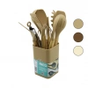#MutfakSeti Isıya Dayanıklı Yanmaz Modern Ergonomik Bambu Saplı Kovalı 11 Parça Silikon Mutfak Seti