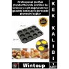 #KekKalıbı Yanmaz Yapışmaz Granit Döküm Muffin Pişirme Tepsisi Metal Kaplama Şık 12 Gözlü Kek Kalıbı