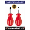 #Tornavida Profesyonel Ergonomik Pratik Mini Dar Alan Tamir 2li Avuç Içi Düz Yıldız Tornavida Seti