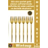 #Çatal Paslanmaz Çelik Şık Sunum Modern Lüks Parlak Ergonomik 13 Cm Gold 6 Parça Tatlı Çatalı Seti
