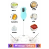 Özel Çelik Uçlu Pilli Soğuk Kahve Süt Köpürtücü Sos Krema Mama Yumurta Çırpıcı Mini Mikser Mixer
