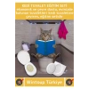 Premium Kedi Klozet Alıştırma Kapağı Kum Kabı WC Yavru Yetişkin Kedi Hijyenik Tuvalet Eğitim Seti