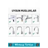 Özel Üretim 360 Derece Dönebilen Su Tasarruflu Oynar Başlıklı Pervaneli Taşlı Musluk Başlığı 1 Adet