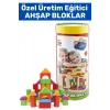 Özel Seri El Göz Koordinasyon Geliştirici Geometrik Şekil Öğretici Eğlenceli AHŞAP BLOKLAR 100 PARÇA