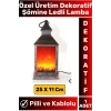 Özel Gerçekçi Ateş Görünümlü Ev Ofis Kullanım Dekoratif Hediyelik Pilli Kablolu Şömine Ledli Lamba