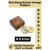 Özel Model Kaliteli Klasik Vintage Erkek Arkadaşa Hediyelik Ev Ofis Dekoratif Ahşap Kutulu Pusula