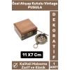 Özel Yüksek Kaliteli Klasik Vintage Erkek Arkadaşa Hediyelik Ev Ofis Dekoratif Ahşap Kutulu Pusula