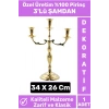 Premium Yüksek Kaliteli Dekoratif Şık Tasarım Hediyelik Biblo Mumluk %100 Pirinç 3lü ŞAMDAN