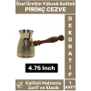 Yüksek Kaliteli Isı İletkenli Kolay Temizlenir Estetik Dekoratif Türk Kahvesi Pirinç Cezve 4.75 Inch