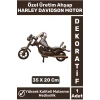 Premium Seri Yüksek Kaliteli Dekoratif Hediyelik Biblo Süs Motorcu Ahşap HARLEY Motor