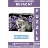 Premium Eğlenceli El Göz Koordinasyon Beceri Görsel Algı Geliştirici Çocuk 1000 Prça PUZZLE BEYAZ AT