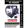 Premium Kamp Avcı Deprem 2 Aydınlatma Modlu Çok Güçlü Beyaz Işık 5000 Lümen Güvenlik EL FENERİ