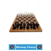 Zihinsel Gelişim Mantık Odaklanma Öngörü Problem Çözme Becerisi Ahşap Platform Plastik Taşlı SATRANÇ