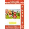 Eğlenceli Eğitici Görsel Algı Problem Çözme Becerisi Çocuk Puzzle 24 Parça KIRMIZI BAŞLIKLI KIZ