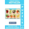 Premium Eğlenceli Eğitici Görsel Algı Problem Çözme Becerisi Çocuk Puzzle MEYVELER