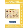 Premium Eğlenceli Eğitici Görsel Algı Problem Çözme Becerisi Çocuk Puzzle ÇİFTLİK HAYVANLARI