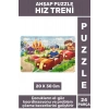 Premium Eğlenceli Eğitici Görsel Algı Problem Çözme Becerisi Çocuk Puzzle 24 Parça HIZ TRENİ