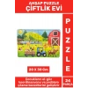 Premium Eğlenceli Eğitici Görsel Algı Problem Çözme Becerisi Çocuk Puzzle 24 Parça ÇİFTLİK EVİ