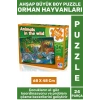 Eğlenceli Eğitici Görsel Algı Problem Çözme Becerisi Çocuk Puzzle 24 Prça Büyük Boy ORMAN HAYVANLARI