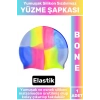 Su Geçirmez Elastik Yumuşak Yüzücü Havuz Deniz Yüzme Şapkası Silikon Bone