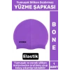 Premium Su Geçirmez Elastik Yumuşak Yüzücü Havuz Deniz Yüzme Şapkası Silikon Bone 1 Adet