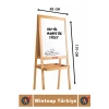 Kalem Silgi Tebeşir Çift Taraflı Manyetik Kara Tahta Tasarım Ayaklı Ahşap YAZI TAHTASI 110 X 45 Cm
