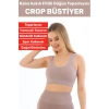 Göğüs Toparlayıcı Sarkma Önleyen Gündelik Spor Kullanım Şık Kalın Askılı Fitilli Crop Büstiyer