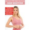 Göğüs Toparlayıcı Sarkma Önleyen Gündelik Spor Kullanım Şık Kalın Askılı Fitilli Crop Büstiyer