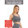 Göğüs Toparlayıcı Sarkma Önleyen Gündelik Spor Kullanım Şık Kalın Askılı Çizgili Crop Büstiyer