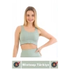 Göğüs Toparlayıcı Sarkma Önleyen Gündelik Spor Kullanım Şık Kalın Askılı Çizgili Crop Büstiyer